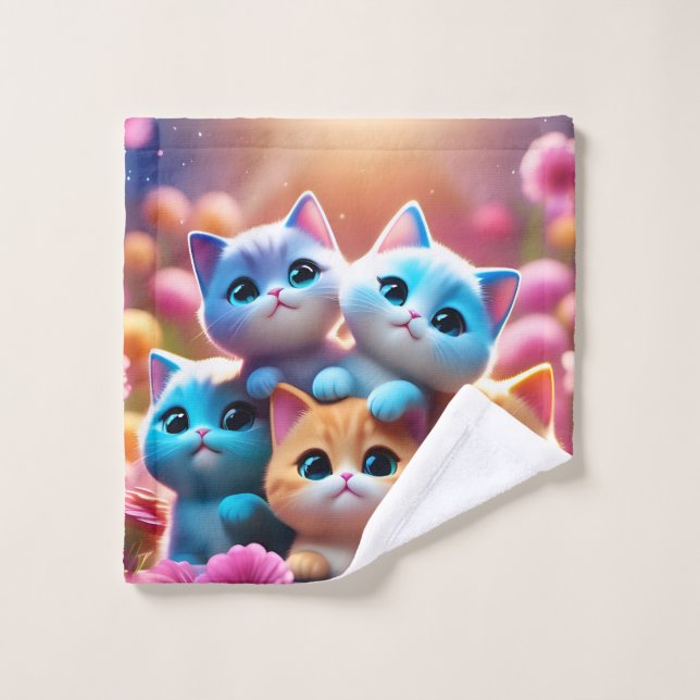 Toallas de baño con gatitos waschlappen (Waschlappen)