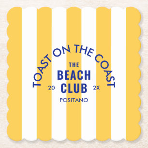 Toast an der Küste Der Beach Club Gelber Streifen Untersetzer