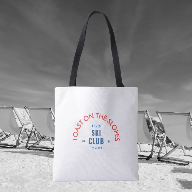Toast auf den Pisten Après Ski Club Rot & Blau Tasche (Von Creator hochgeladen)