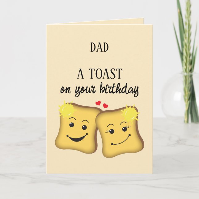 Toast auf Ihrem Burthday Funny Food Puff Karte (Vorderseite)