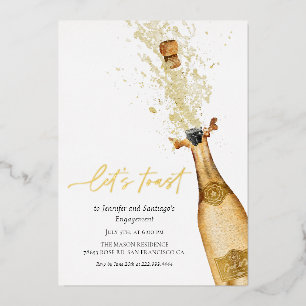 Toast Champagner-Verlobung Folieneinladung