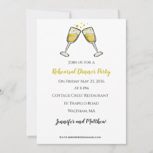 Toast Gläser Hochzeitsprobe Party-Einladung Einladung