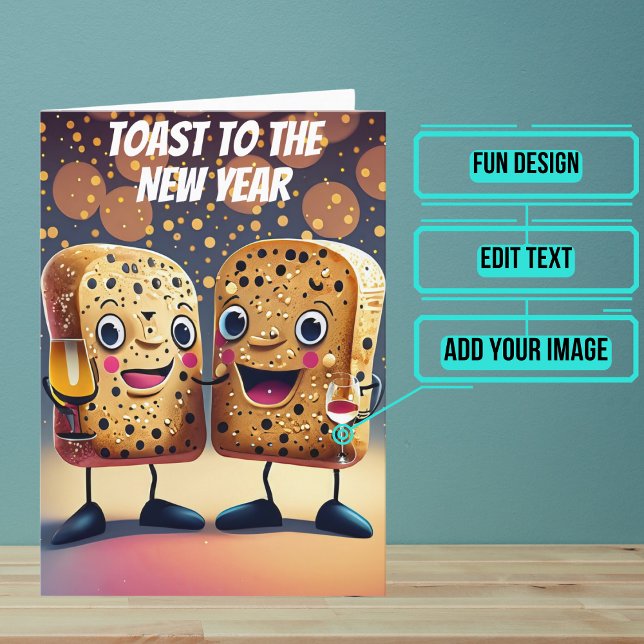 Toast in die neuen Jahre Karte (Start the year off right by sending your loved ones this fun card.)