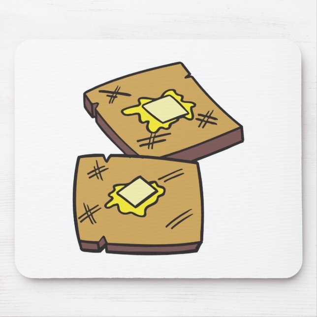 Toast mit Butter Mousepad (Vorne)