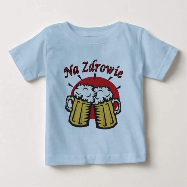 Toast Na Zdrowie mit den Bier-Tassen Baby T-shirt (Vorderseite)