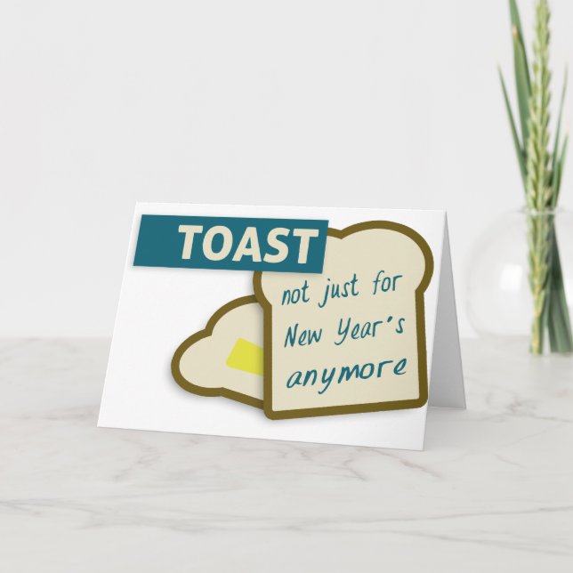 Toast: Nicht nur für Neujahr. Feiertagskarte (Vorderseite)