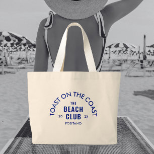 Toast On The Coast The Beach Club Vibrant Blau Jumbo Stoffbeutel