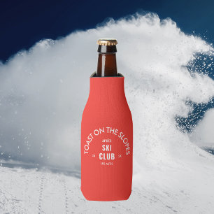Toast On The Slopes Après Ski Club Retro Rot Flaschenkühler