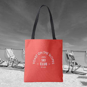 Toast On The Slopes Après Ski Club Retro Rot Tasche