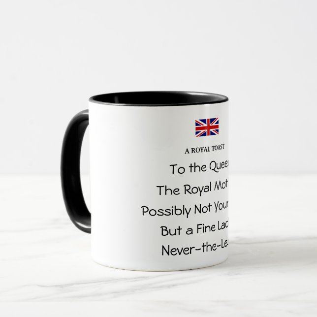 Toast royal de la reine Drôle Mug de café (Devant gauche)