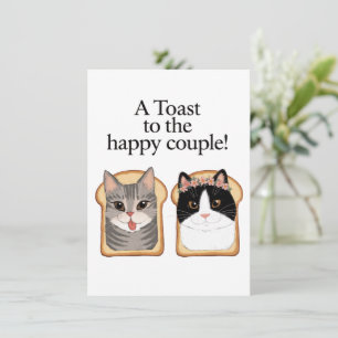 Toast zum glücklichen Paar lustige Katze Hochzeits Karte