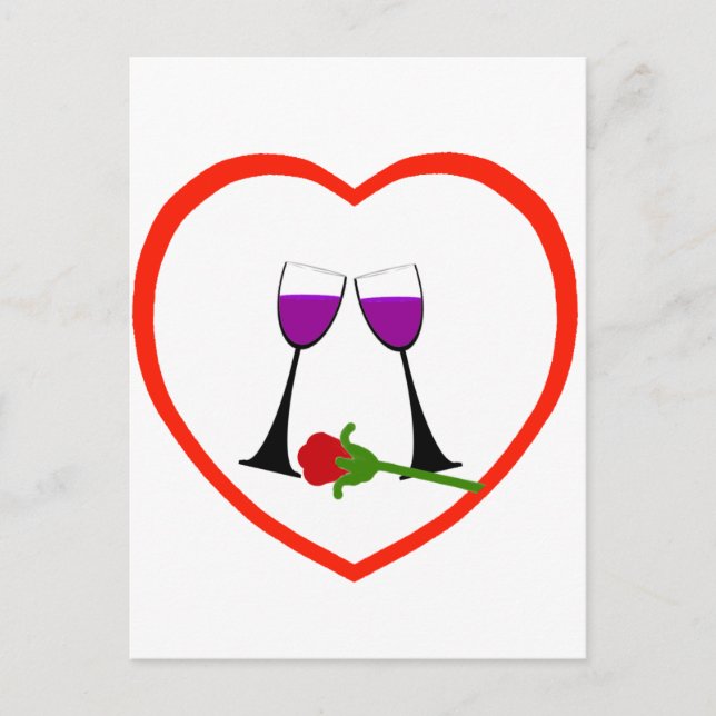 Toast zur Liebe Postkarte (Vorderseite)