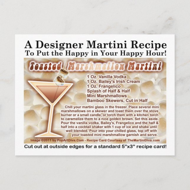 Toasted Marshmallow Martini Rezept Postkarte (Vorderseite)
