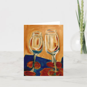 Toaster avec quatre verres à vin carte