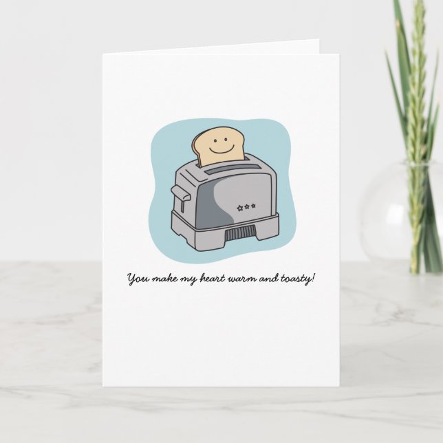 Toaster-Liebe-Gruß-Karte - Blau Karte (Vorderseite)