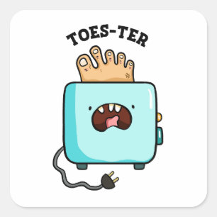 Toaster-Toaster-Brot-Aufkleber Quadratischer Aufkleber
