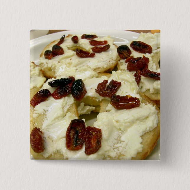 Toastgebäck mit Ziegenkäse Button (Vorderseite)