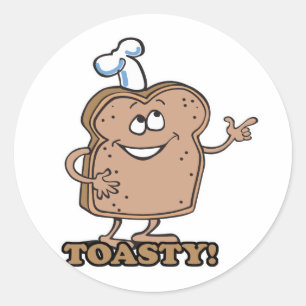Toasty Happy Brot Toast Runder Aufkleber