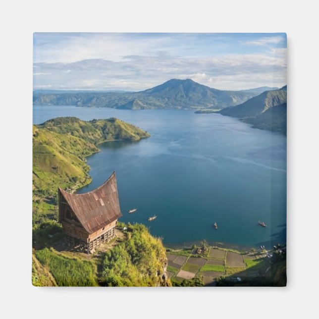 Toba-See Sumatra Indonesien Vulkan Landschaft Magnet (Vorne)