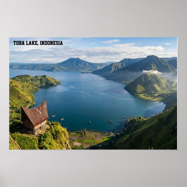 Toba-See Sumatra Indonesien Vulkan Landschaft Poster (Vorne)
