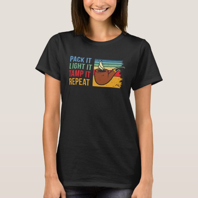 Tobacco Pipe Smoking Hobby Retro Briar Pipe Smoker T-Shirt (Vorderseite)