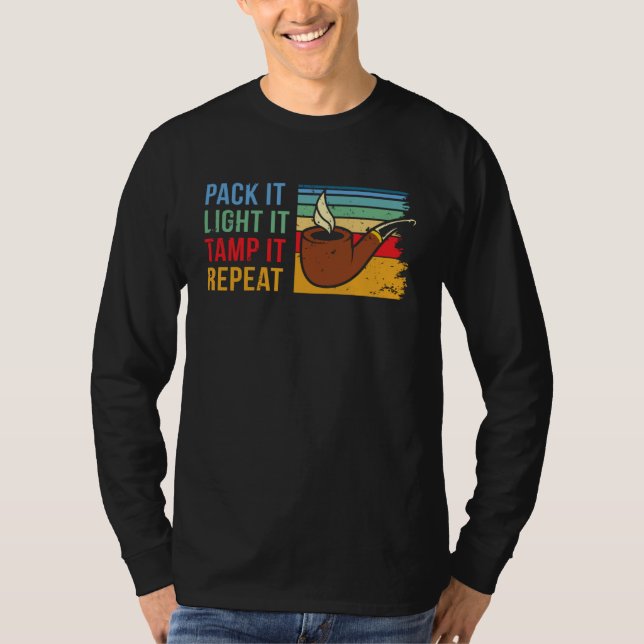 Tobacco Pipe Smoking Hobby Retro Briar Pipe Smoker T-Shirt (Vorderseite)