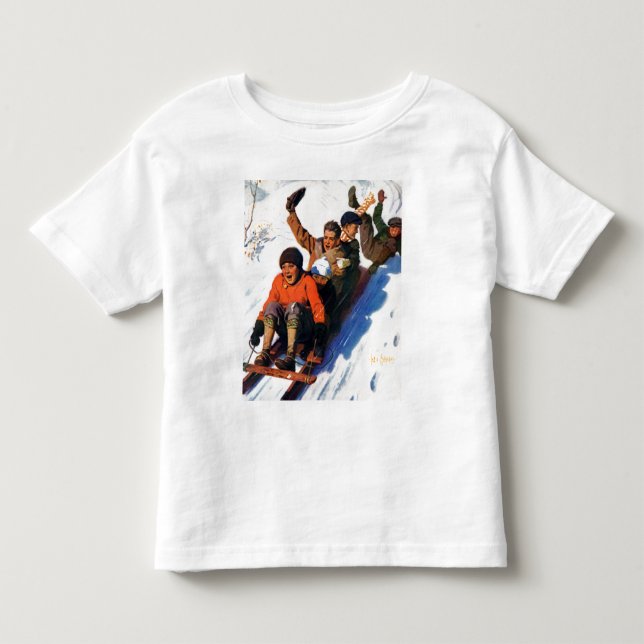 Tobagganing Kleinkind T-shirt (Vorderseite)