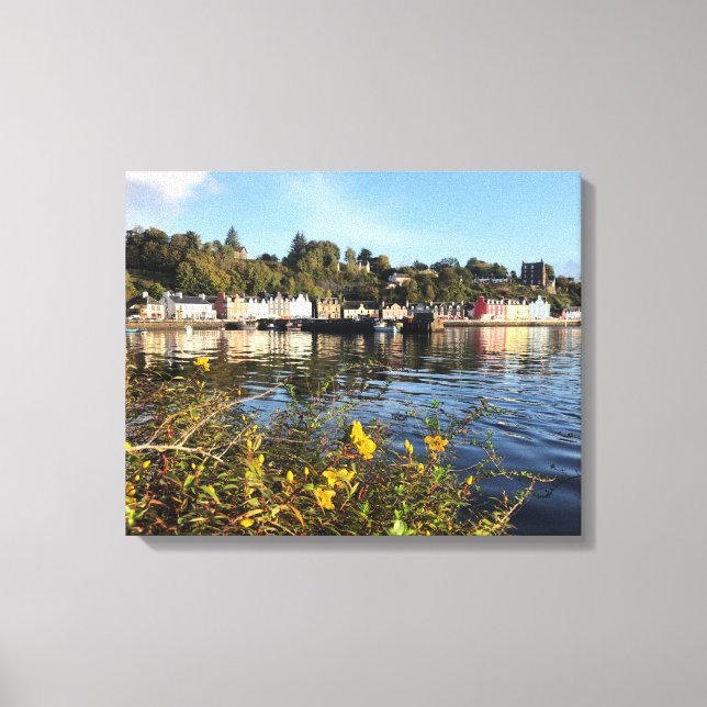 Tobermory, Insel Mull, Schottland mit Blume Leinwanddruck (Vorderseite)