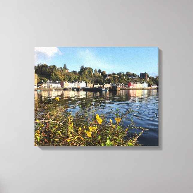 Tobermory, Insel Mull, Schottland mit Blume Leinwanddruck (Vorderseite)
