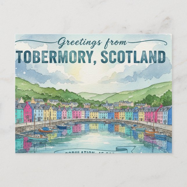 Tobermory Schottland Postkarte (Vorderseite)