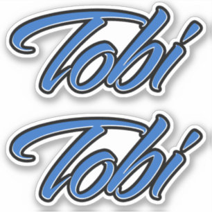 Tobi Nom bleu Autocollant Autocollant Autocollant