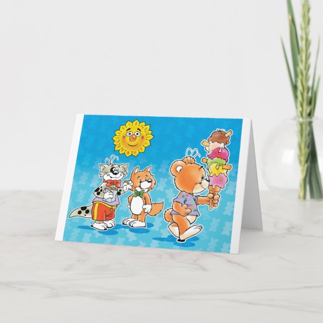 Tobi Teddybär und Freunde Karte (Vorderseite)