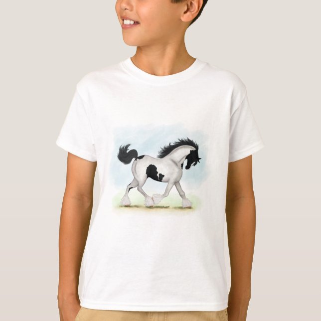 Tobiano Sinti und Roma Vanner Pferd T-Shirt (Vorderseite)