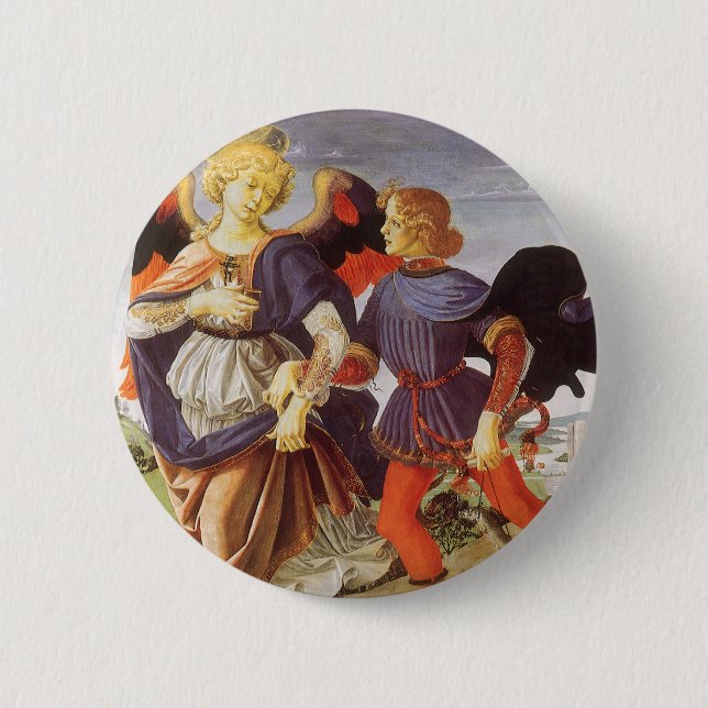 Tobias und der Engel von Andrea del Verrocchio Button (Vorderseite)