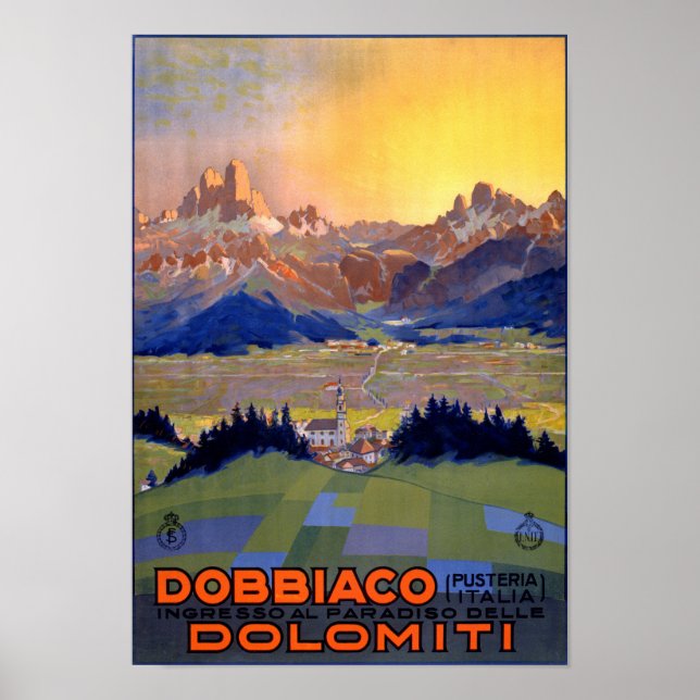 Toblach Italien Vintage Travel Poster (Vorne)