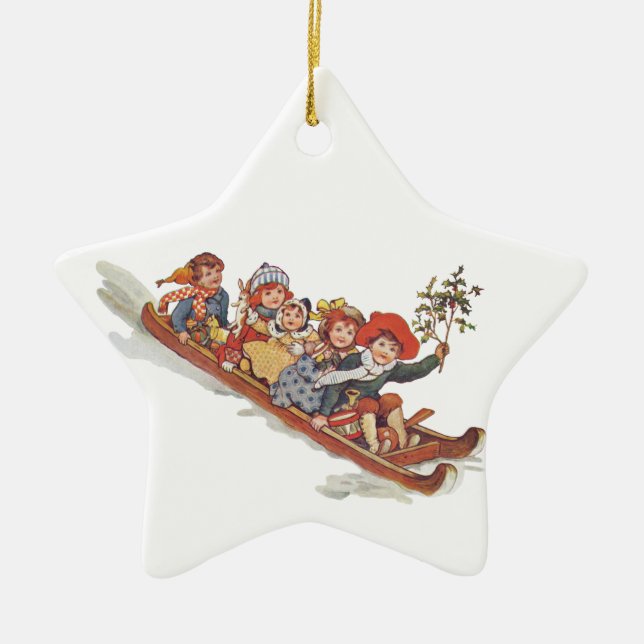 Toboggan Keramik Ornament (Vorne)
