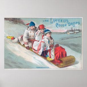 Tobogganing und Verwendung von Keuchhusten Poster