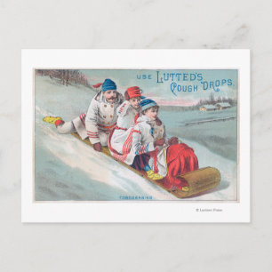 Tobogganing und Verwendung von Keuchhusten Postkarte