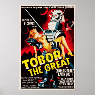 Tobor Le Grand Robots De Sci Fi Retro Poster