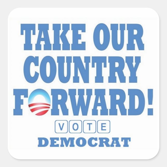 TOCF-Vote Démocrate - Stickers Sq (Devant)