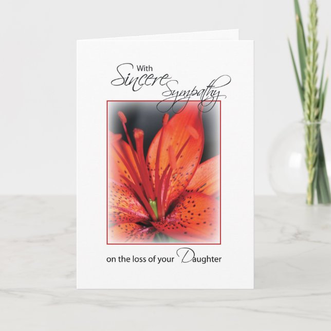Tochter, Beileid der roten Blume Karte (Vorderseite)