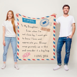 Tochter Blanket Geschenk von Mutter und Vater Fleecedecke