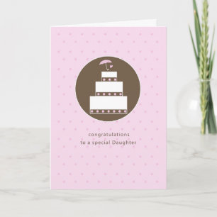 Tochter, Brautparty-Torte, Braun, Rosa Karte