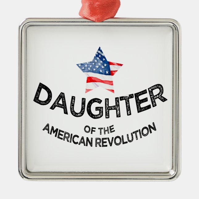 Tochter der American Revolution DAR Star Rwb Ornament Aus Metall (Vorne)