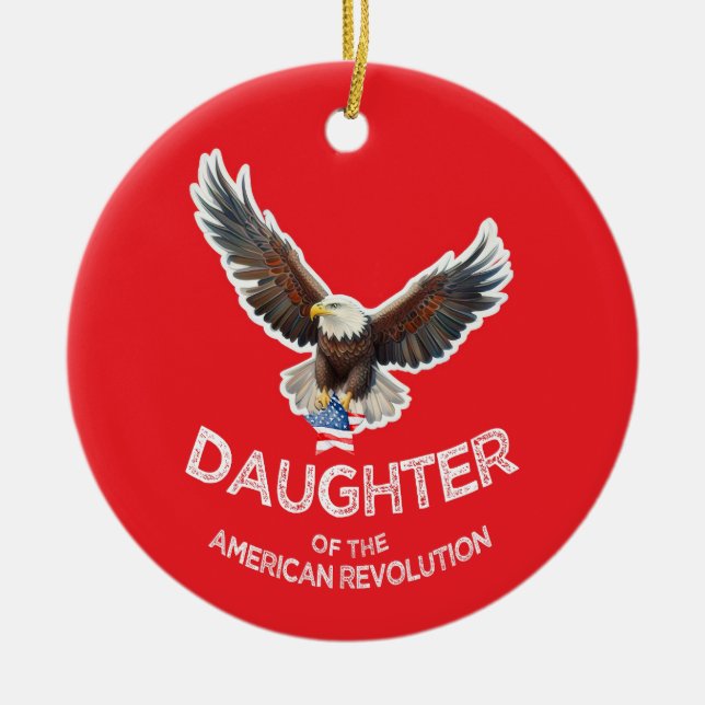 Tochter der amerikanischen Revolution DAR Adlersta Keramik Ornament (Vorne)