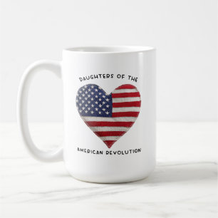 Töchter der Amerikanischen Revolution DAR US Herz Kaffeetasse