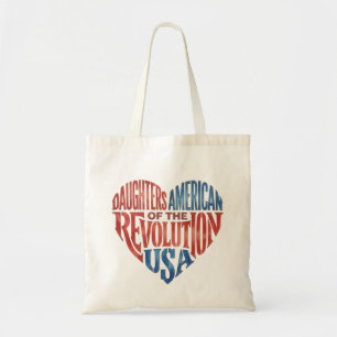 Töchter der Amerikanischen Revolution USA Herz Tragetasche