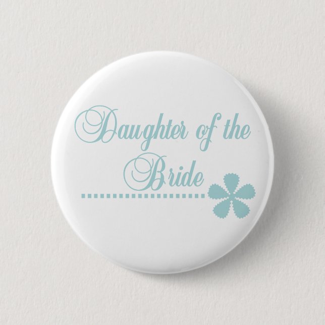 Tochter der Braut-aquamarinen Eleganz Button (Vorderseite)