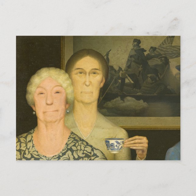 Töchter der Revolution von Grant Wood Postkarte (Vorderseite)