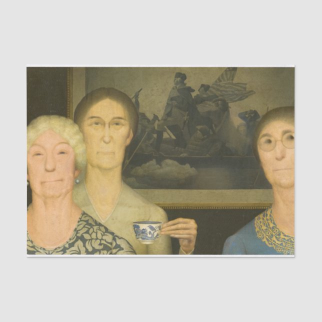 Töchter der Revolution von Grant Wood Seidenpapier (Vorderseite)
